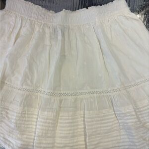 GAP White Tiered Eyelet Lined Cotton Skirt